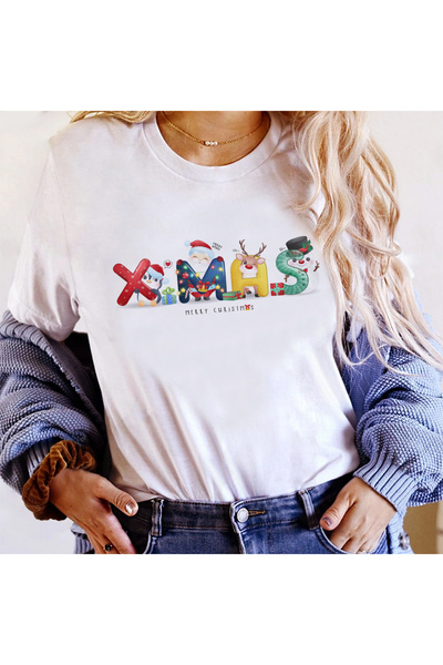 Kartier Tricou Dama Alb XMAS