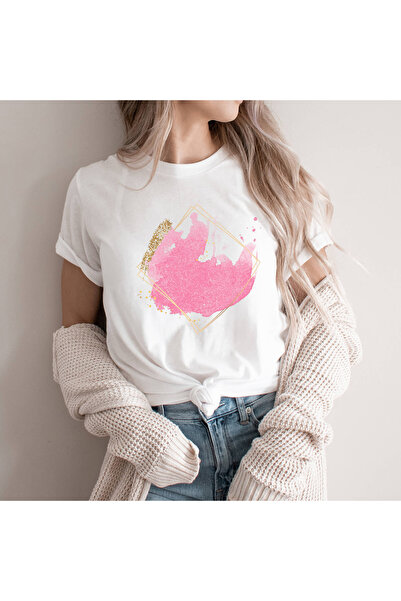 Kartier Tricou Dama Alb Abstract Diamond