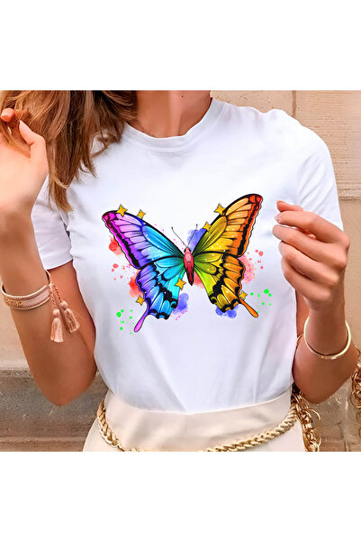 Kartier Tricou Dama Alb Magic butterflie