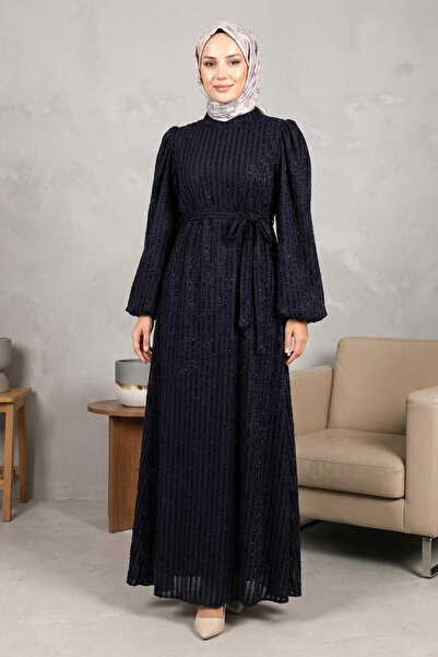 Kirazgym Rochie de damă cu mâneci elastice, cu dungi argintii, cu curea, pent...