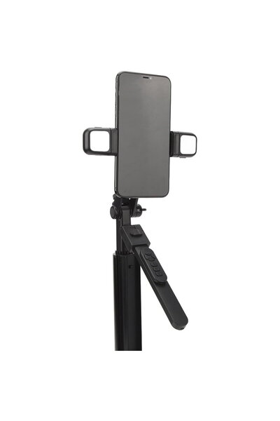 Techsuit Selfie Stick with Remote and LED Light, 167cm - Black