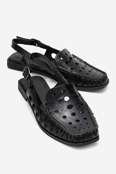 Zeynep Sıradağlı Chance Women's Genuine Leather Sandals Black