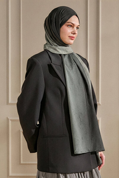 SilkTouch Gri Degrade Desen Kraş Şal