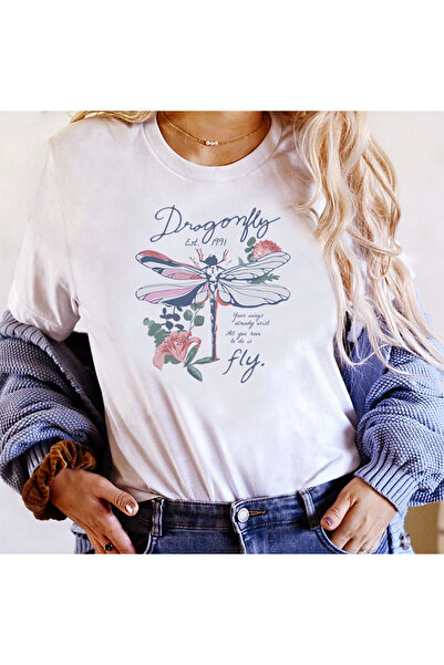 Kartier Tricou Dama Alb Dragonfly