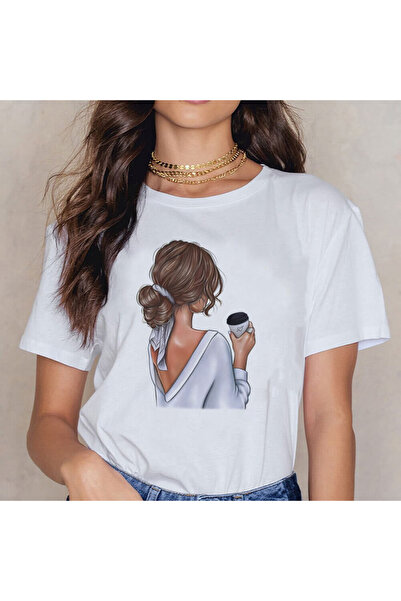 Kartier Tricou Dama Alb Just One Coffe
