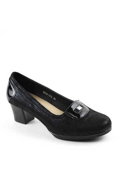 mm Women's comfortable shoes with shiny reflections 176-BLACK