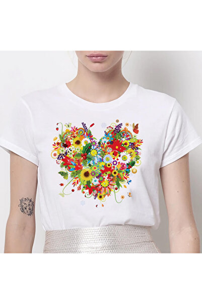 Kartier Tricou Dama Alb Flower Heart