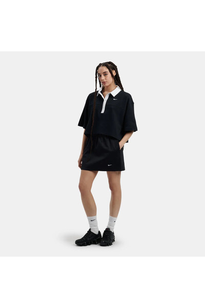 Nike Sportswear Oversize Kadın Siyah Polo Yaka T-Shirt