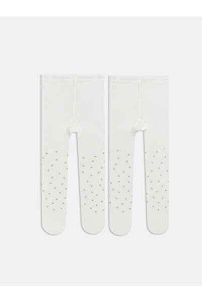 LC Waikiki مجموعة إلسيفا جوارب طويلة منقطة للأطفال البنات من إكرو، عبوة من قط...