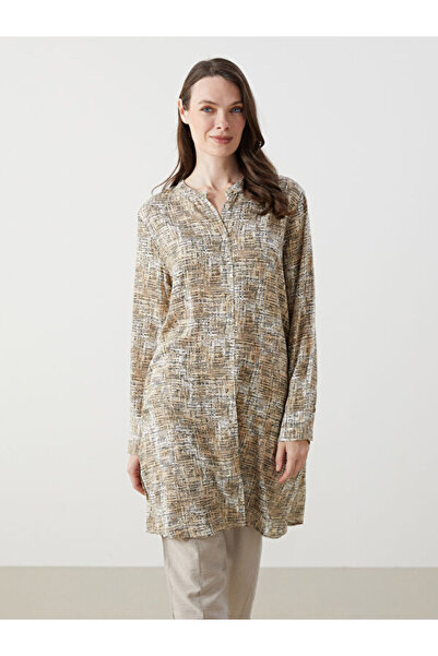 LC Waikiki Rmz Gi̇yi̇m Farkiyla Hakim Roba Collar Embroidered Women's Shirt T...