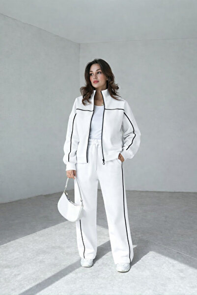 YAKAMEL Women's Thick Bibbed Zippered Bomber Style Soft High Waist Wide Leg T...