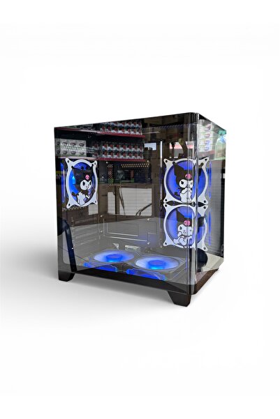 Symoon Kuromi Karakterli 5 ARGB Fanlı Kontrolcü Kumandalı Siyah Akvaryum Kasa