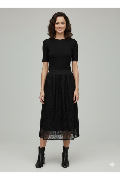 ON TRİKO Midi Length Skirt Lace Skirt 70220