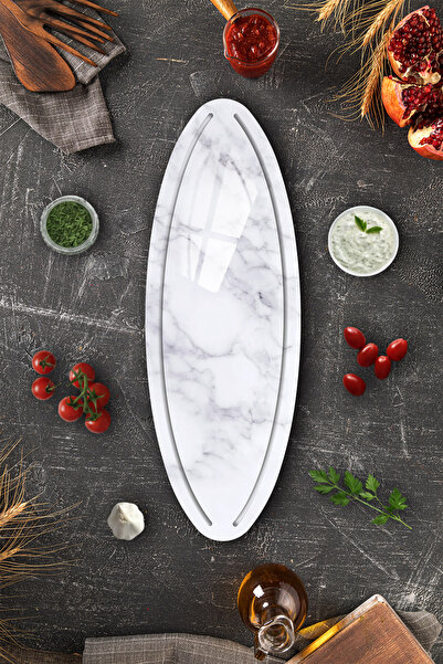 Decorita Cam Pide - Cheese - Presentation Plate |   Classic Marble |   50cm X...
