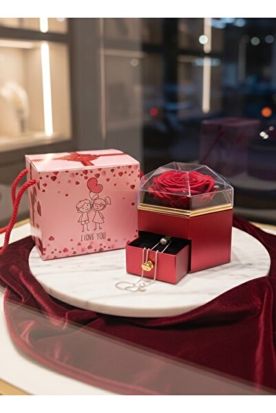 seraptakidunyasi Hediye Takı Kutusu Çekmeceli Gül detaylı