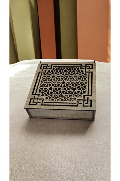 Arselez Çok Amaçlı Dekoratif Kutu kapaklı 4 Gözlü 18x18 cm MDF