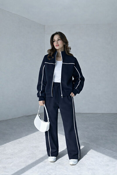 YAKAMEL Women's Thick Bibbed Zippered Bomber Style Soft High Waist Wide Leg T...