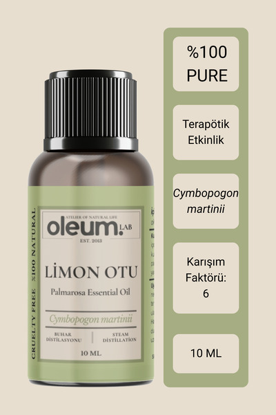 Oleum Lab عشبة الليمون / زيت بالماروزا العطري 10 مل نقي 100% وفعال علاجيًا (ل...