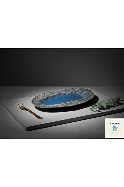 KACHKIRHOME Porselen Kayık Tabak Servis Sunum 34 cm uzunluk Şık Sunumluk