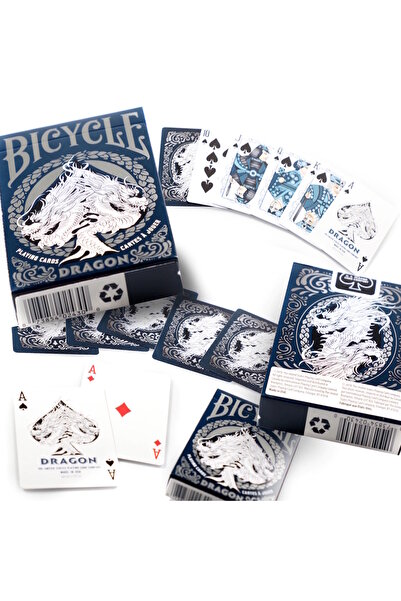 Bicycle Dragon Back Game Card-navy blue Deck