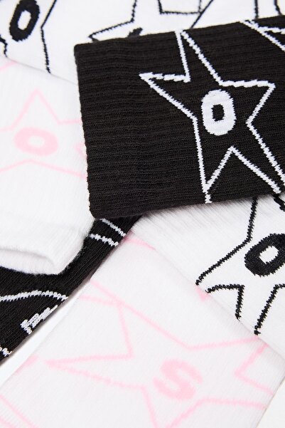 Bershka 3'lü baskılı çorap paketi
