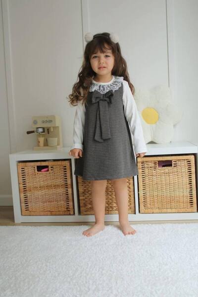 Pantulux Set de 2 piese pentru fete, rochie și body, cu detalii din dantelă, ...