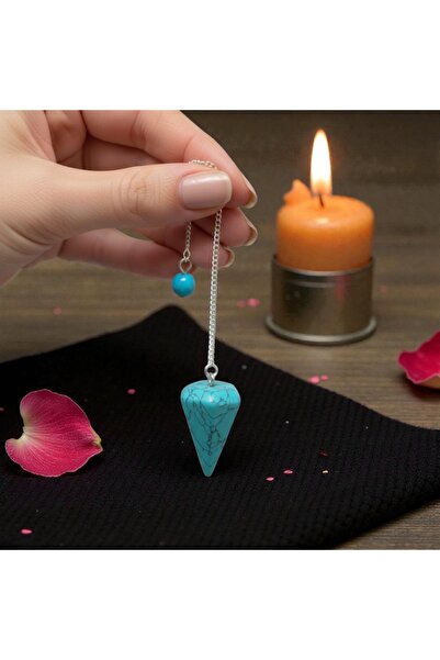 feyza collection Natural Stone Turquoise (Turquoise Stone) Pendulum Pandül