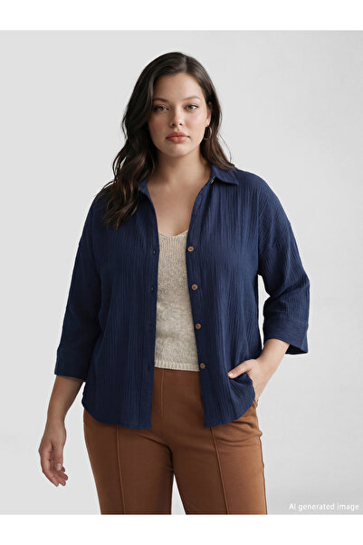LC Waikiki Textured Oversize Women's Shirt