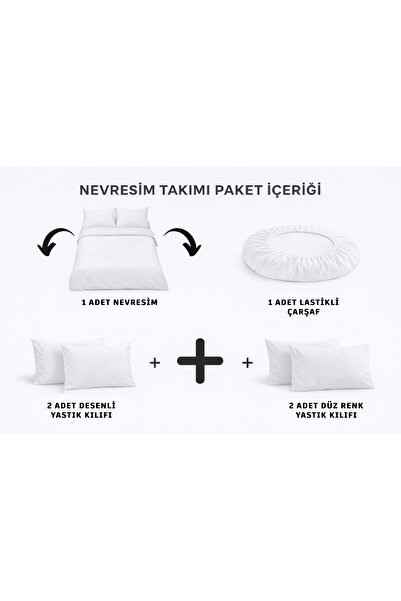 MYSTORY HOME COLLECTION 4 Yastıklı Çift Kişilik Nevresim Takımı Estilla Gül