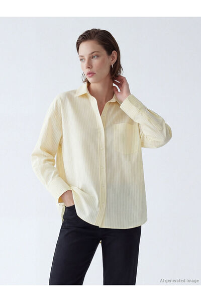 LC Waikiki Özmarka New Season Striped Oversized Oxford Women's Shirt