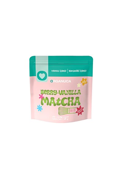 Organuca مسحوق ماتشا بنكهة الفراولة والفانيليا 25 جرام - ماتشا التوت والفانيليا