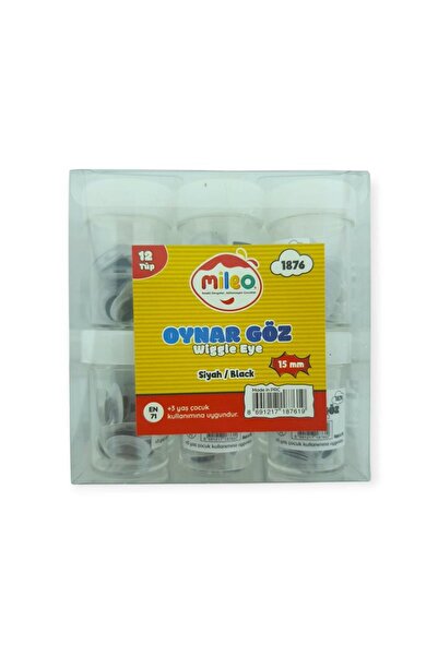 Mas Mileo 15 mm Movable Eye - Black - 12 Tubes