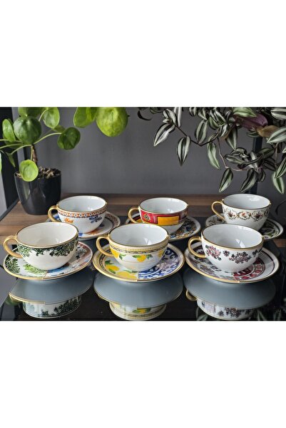 Konyax 12 PARÇALIK ÇAY FİNCANI KARIŞIK