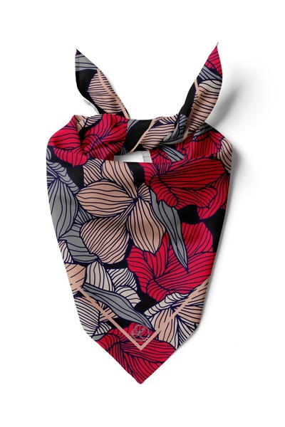 618 CONCEPT 55X55 Striped Leaf Bandana / Scarf