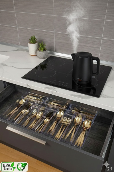 FIDUCIA Σετ 13 τεμαχίων Modular Organizer για κουτάλια, Διαφανής οργανωτής συ...