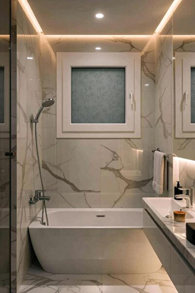 şekerdecorium PVC Beyaz WC & Banyo Penceresi (60*60) – Nem ve Küfe Dayanıklı