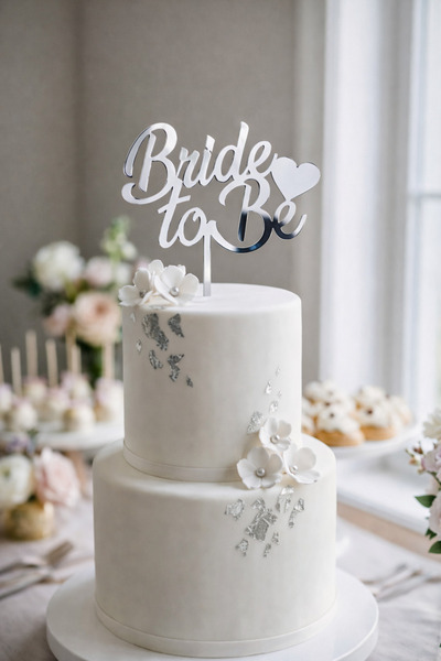 Ege Concept Life Gümüş Ayna Pleksi Bride to Be Yazılı Pasta Süsü - Bekarlığa ...
