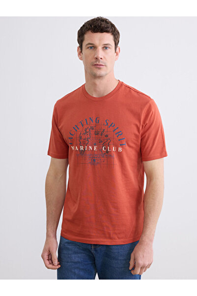 LC Waikiki Ανδρικό μπλουζάκι Özmarka New Season με στάμπα και λαιμόκοψη ποδηλ...