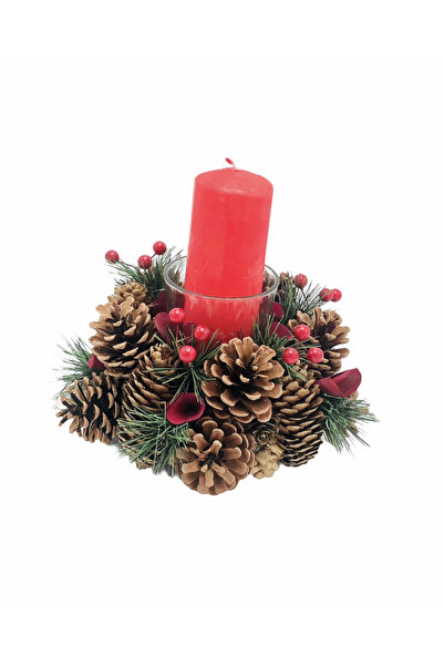 Eventissimi Wedding/christening candle – 17 cm, natural wax, red