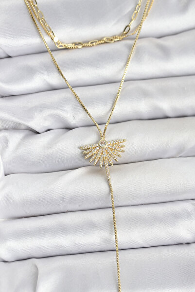 Skygo Brass Gold Color Zircon Stone Fan Model Detailed 3-Piece Combination Y ...