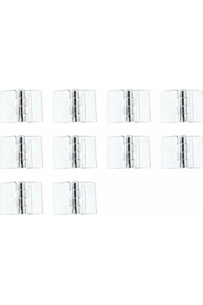 SHOPIX Set of 10 acrylic / plexiglass hinges, transparent, 40 x65mm