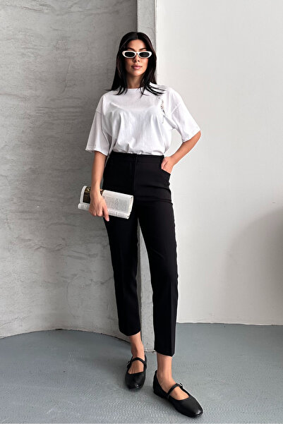 macharel jeans Women's Skinny Fit Seasonal Fabric Pants with Pockets