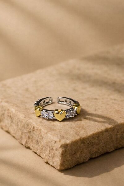 Cadera Jewelry Heart Ring with Stone