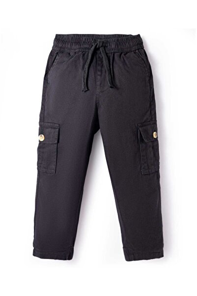 Pine kids Cotton Elastane Woven Full Length Solid Coloured Trousers with Carg...