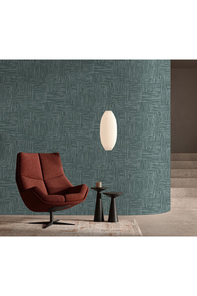 Adawall MUSE Koleksiyonu 25101-5 Petrol Yeşili Dokulu Silinebilir Nonwoven Vi...