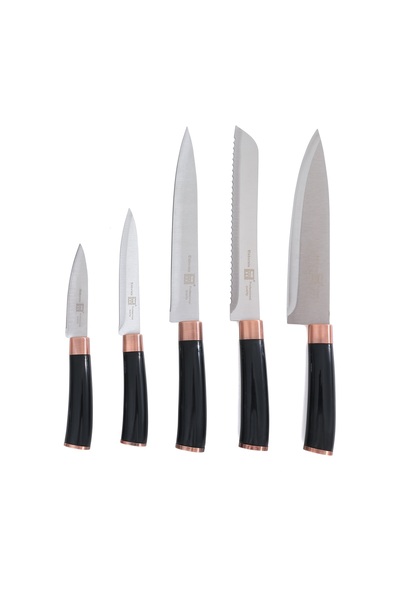 GRÜNBERG Set of 5 knives, Grunberg, stainless steel+plastic, black+gold, 20-3...