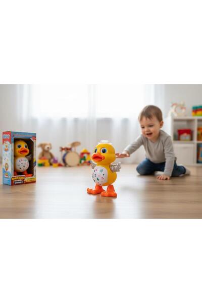 Butik oyuncak ördek sesli ve dans ediyor şarkı söylüyor