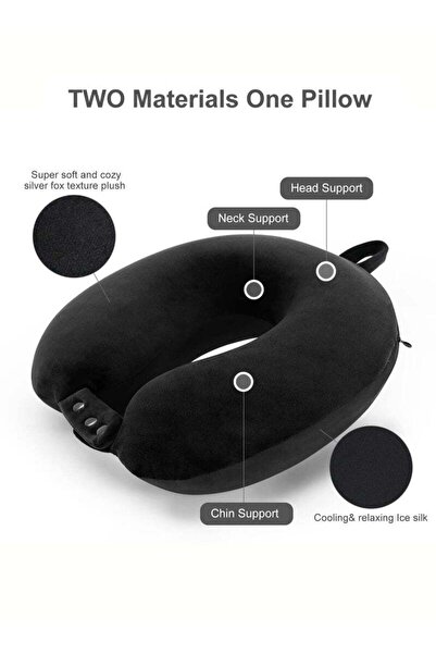 Arabest Travel Neck Pillow,Memory Foam Airplane Pillow for Head Support,for P...