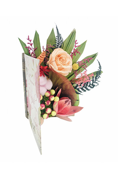 Eventissimi Aranjament floral, 20 cm, licheni stabilizați, plante criogenate ...