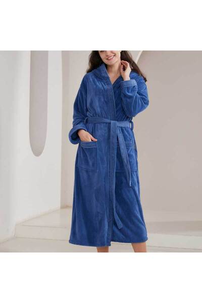 REEFI Modern hooded bathrobe - blue - XS-S